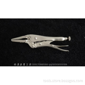 Long nose jaws locking pliers with CRV tip